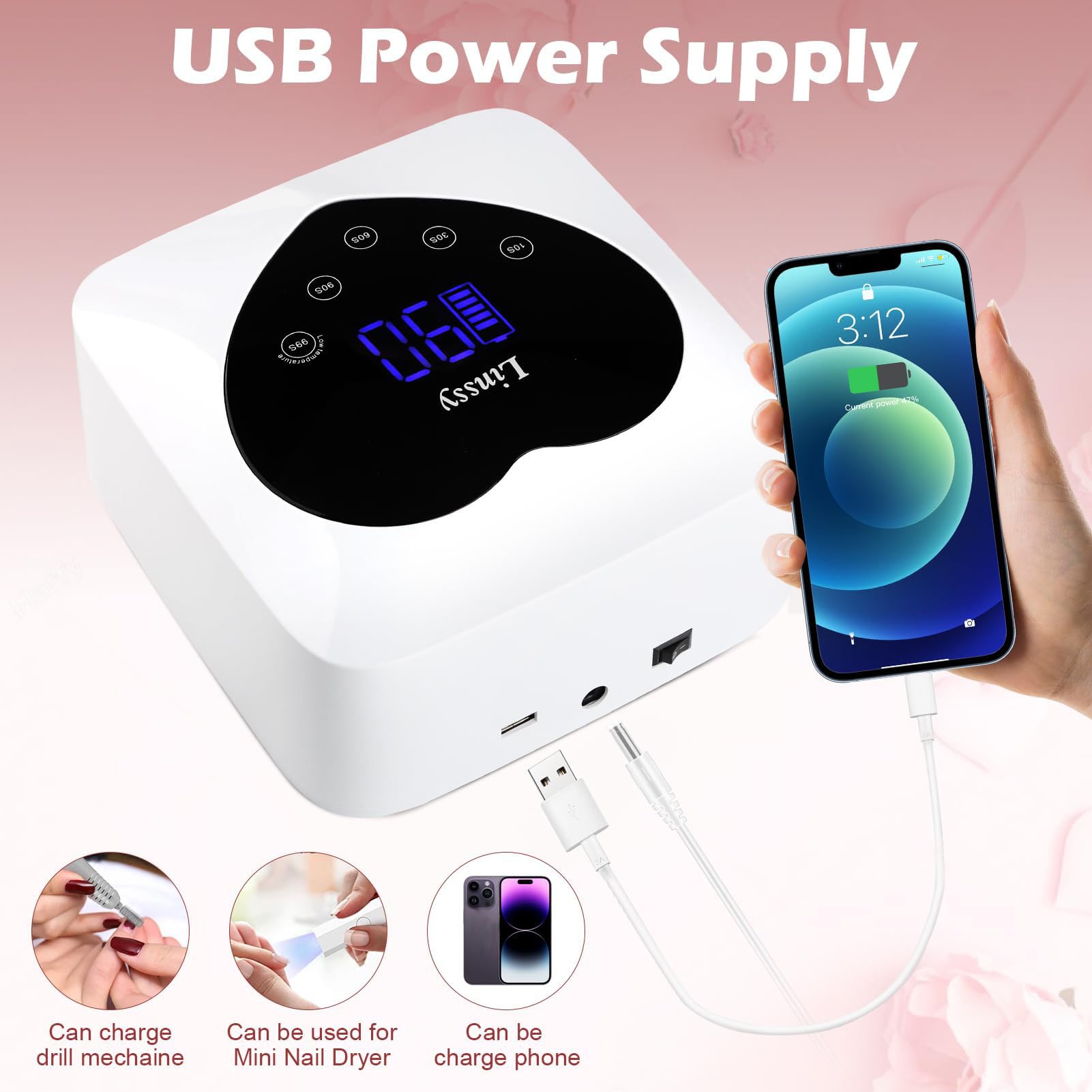 Amazon | Linssy (リンシー) ネイルランプ コードレス UV LED ネイル